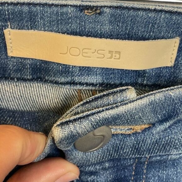 Joes Jeans Hi Honey Hi Rise Curvy Cropped Boot Blue Denim Jeans Size 32 Raw Hem - Picture 8 of 11